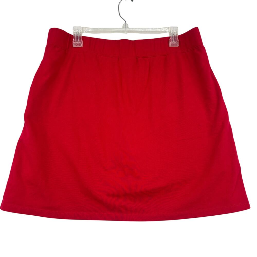 Quacker Factory Pull On Skort Size L Red French T… - image 5